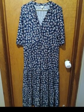 Max Studio Navy Floral Maxi Dress